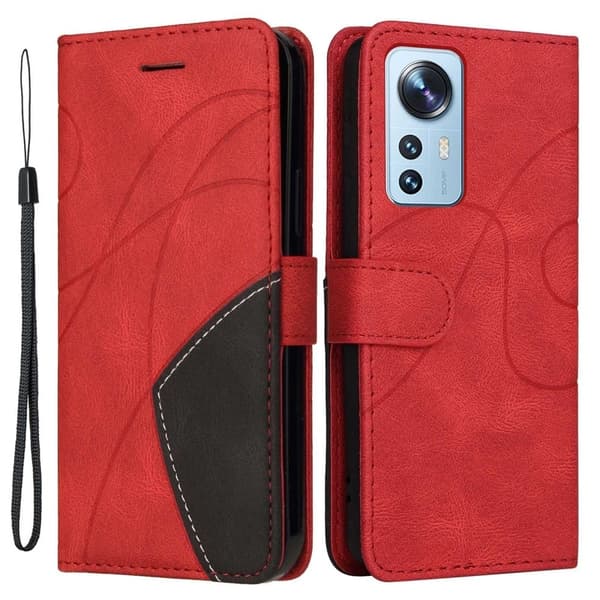 Tekstureret Xiaomi 12 Lite læderetui med rem - Rød Red