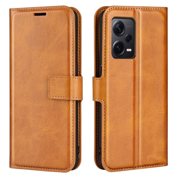 Læretui med Lommebok til Xiaomi Redmi Note 12 Pro Plus - Gul Yellow