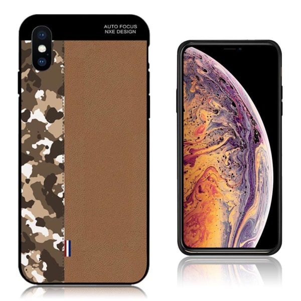 iPhone Xs Max NXE Kamo kuviollinen silikooni muovinen takasuoja kuori - Ruskea/ Ruskea Kamo Brown