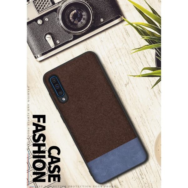 Samsung Galaxy A50 klut tekstur deksel - Kaffe / Blå Multicolor