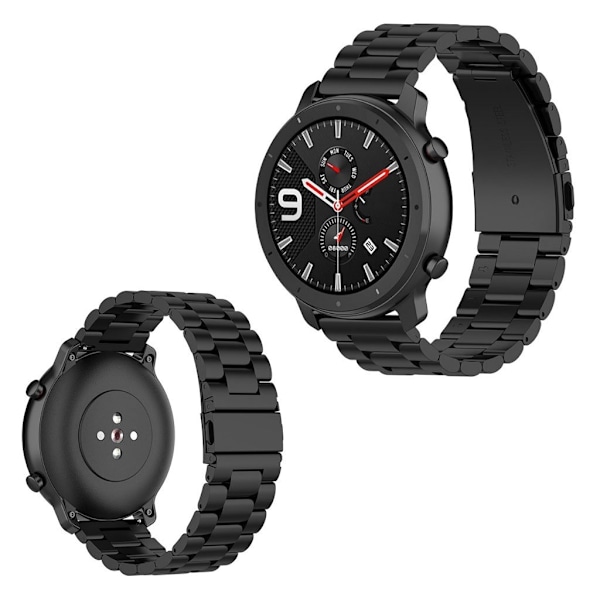 Samsung Gear S2 / Galaxy Watch Active 2 - 40mm / 44mm klockarmband i rostfritt stål - Svart Svart