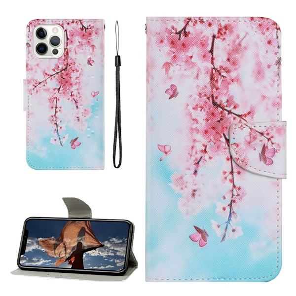 Wonderland iPhone 13 Pro Max Flippetui - Rosa Blomst Multicolor