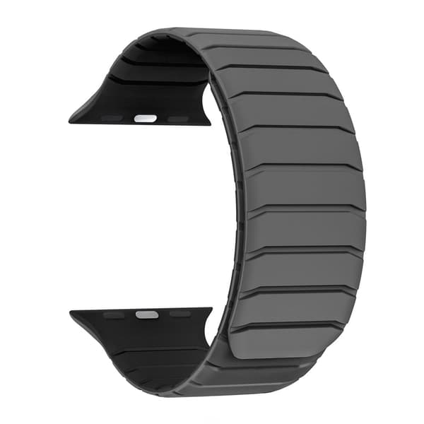 Urrem Apple Watch Series 41mm - 40mm - 38mmSilikone magnetisk rem - Grå / Sort Black