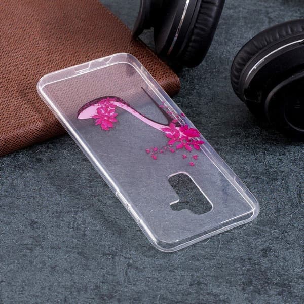 IMD Samsung Galaxy A6 Plus etui med mønster - Rose Høj Hæl Pink