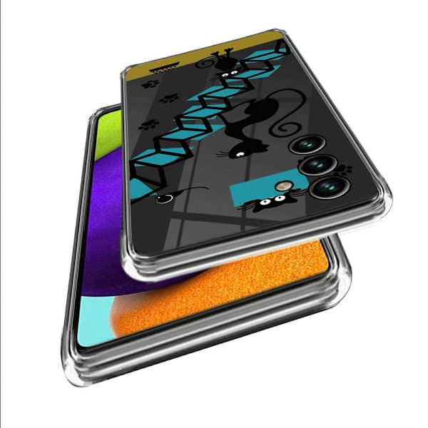 Deco Samsung Galaxy A54 Suojakotelo - Kissa And Mouse Blue
