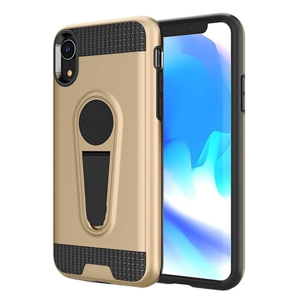 IPhone 9 mobilskal metall plast silikon utfällbart ställ magnetisk bilhållare - Guld Guld