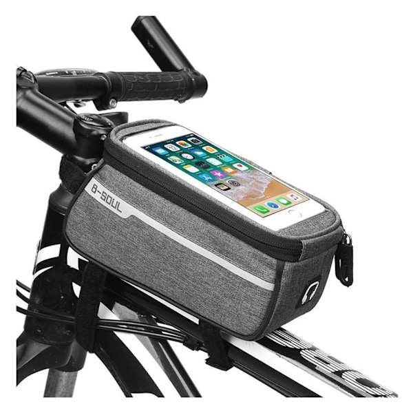 Universal vandtæt cykeltaske til 6-tommer smartphone - Grå Silver grey