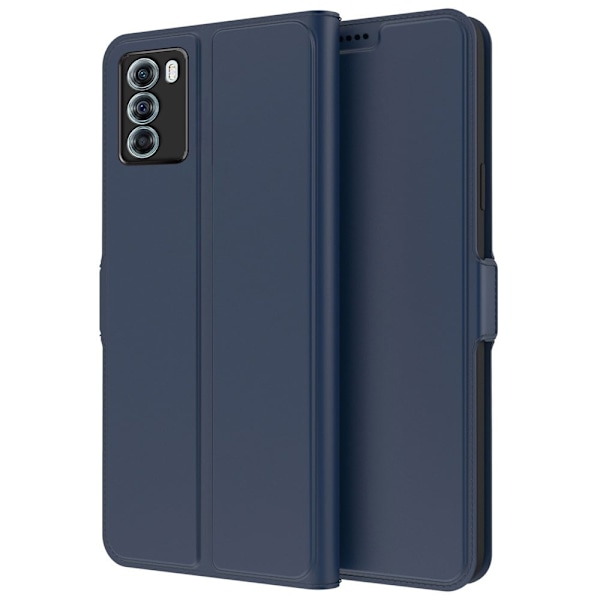 Glat og tyndt Premium Pu Læder Etui til Motorola Edge S30 - Blå Blue