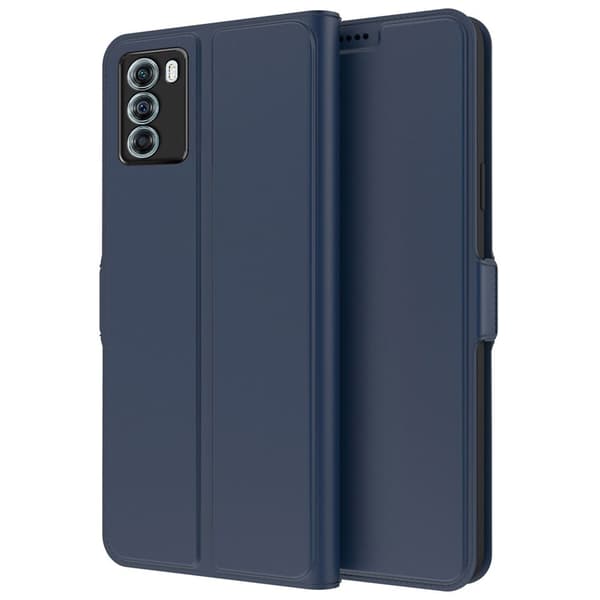 Glatt og tynt premium PU-skinnetui for Motorola Edge S30 - Blå Blue