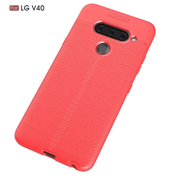 LG V40 ThinQ litsi suojakotelo - Punainen Red