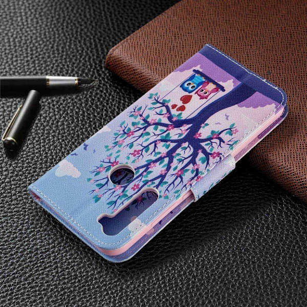Wonderland Xiaomi redmi Note 8T flip case - Tree og Par Owls Multicolor