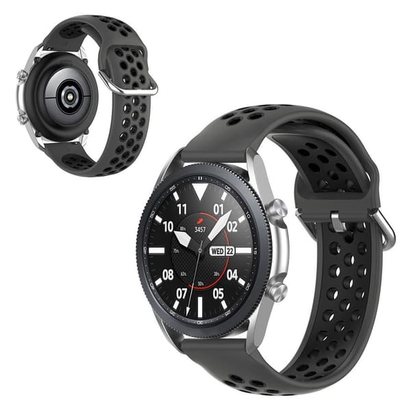 Samsung Galaxy Watch 3 (41mm) bi-farve silikone rem - sort Black