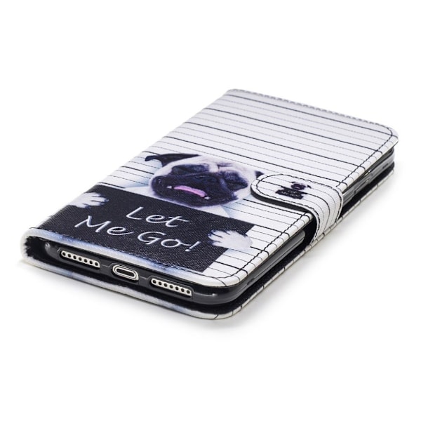 iPhone Xs Max læder flip cover med mønsterprint - Let Me Go Multicolor