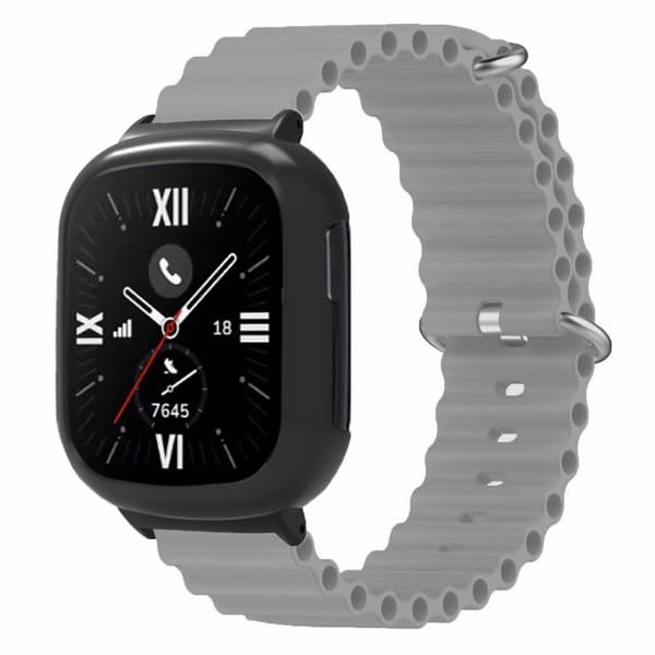 Honor Watch 4 Rannehihnan korvaava joustava ranneke kellon kotelon kanssa - Harmaa Silver grey