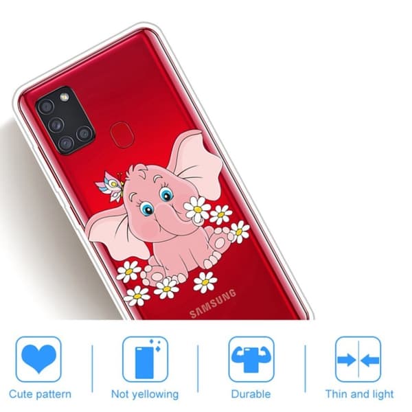 Deco Samsung Galaxy A21s Etui - Elefant Pink