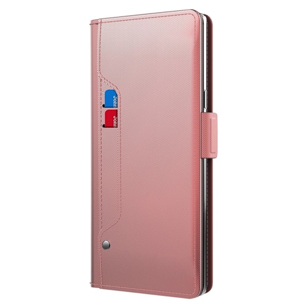 Phone Fodral med Make-up Mirror och Slick Design till OnePlus 11 - Roséguld