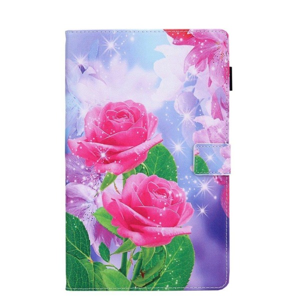 Cool mönster läder flip fodral för your Samsung Galaxy Tab A7 10.4 (2020) - rosa rosor Rosa