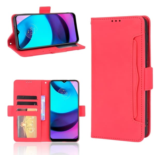 Moderni Nahkalaukku For Motorola Moto E20 - Punainen Red