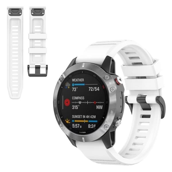 Garmin Fenix 6X Pro silicone watch band - White Vit