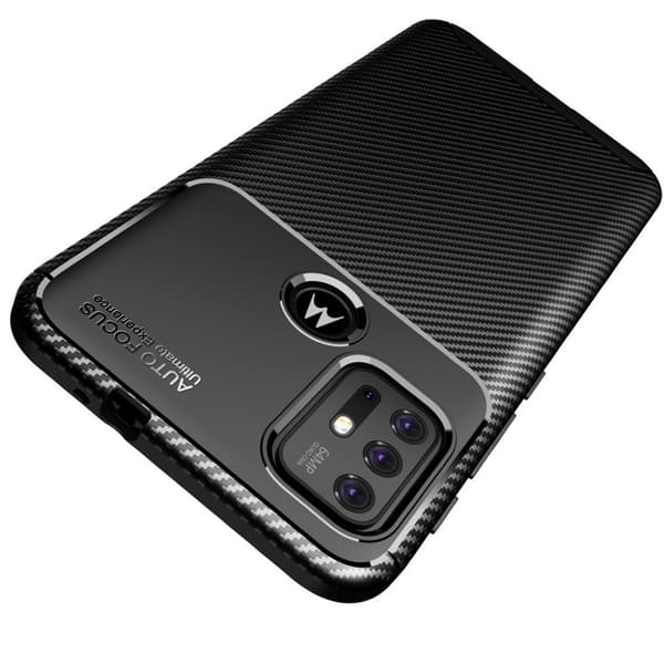 Carbon Shield Motorola Moto G30 Etui - Sort Black
