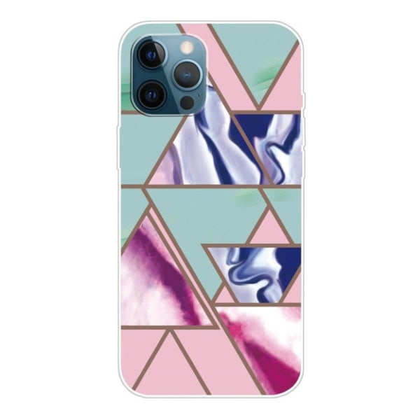 Marble design iPhone 12 Pro Max cover - Trekant Blitz Mønster Multicolor