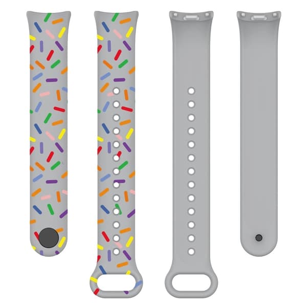 Xiaomi Smart Band 8 silikonerem med farvet prikmønster - Grå Silver grey