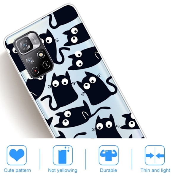 Deco Xiaomi Redmi Note 11T 5G / Note 11s 5g Suojakotelo - Little Cats Black