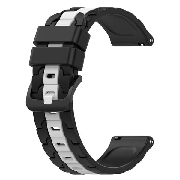 22 mm dobbeltfarvet silikoneurrem til Huawei-ur - Sort / Hvid Black