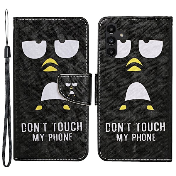 Wonderland Samsung Galaxy A24 4G Läppäkotelo - Penguin Black