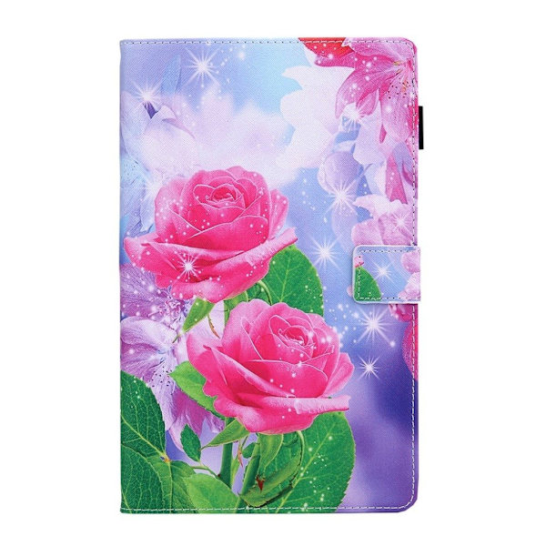 Amazon Fire Hd 8 (2017) Unique Mønster Lær Flippetui - Nydelig Blomst Pink