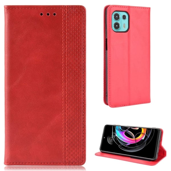 Bofink Vintage Motorola Edge 20 Fusion / Edge 20 Lite Nahkakotelo - Punainen Red