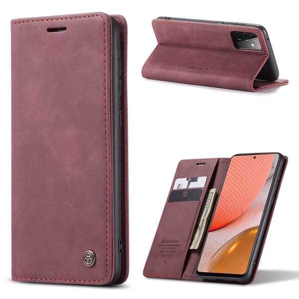 CaseMe Samsung Galaxy A72 5G vintage-kotelo - Punainen Red