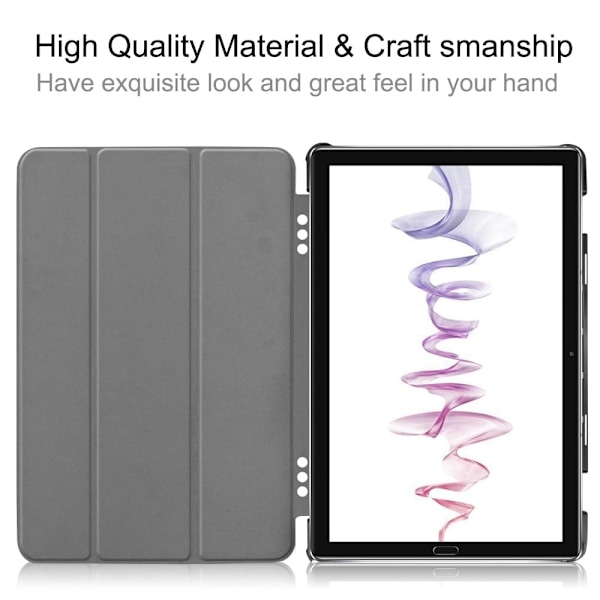 Tri-fold Leather stander etui til Huawei MatePad 10.8 - Sort Black