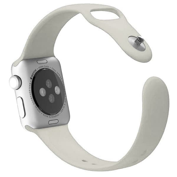 Apple Watch Series 8 (41 mm) silikonrem (Størrelse: S / M) - Beige Silver grey