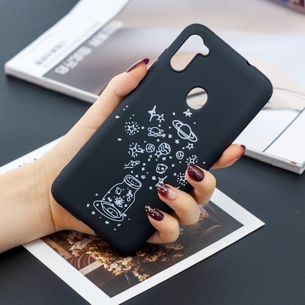 Imagine Samsung Galaxy A11 Etui - Stjerne og Planet White