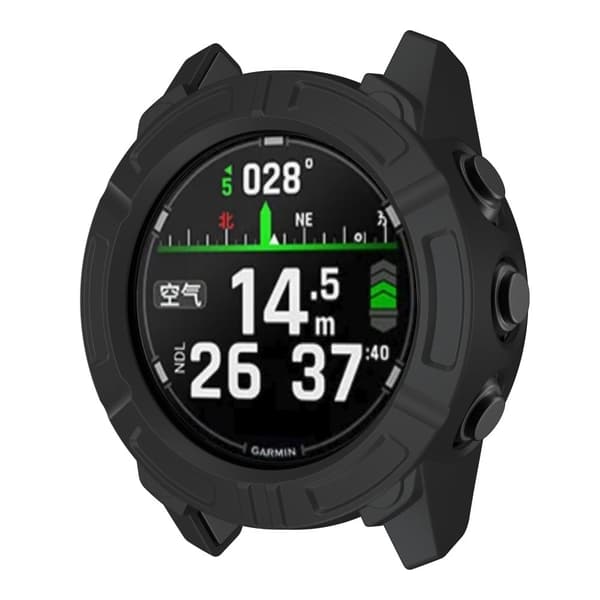 Garmin Descent G2 Anti Scratch Protective Case Rugged Armor Flexible Shell Watch Deksel - Svart Black