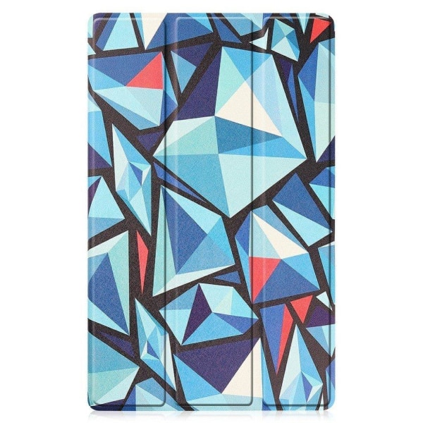 Lenovo Tab M10 HD Gen 2 tri-fold mønster læderetui - Geometrisk Multicolor