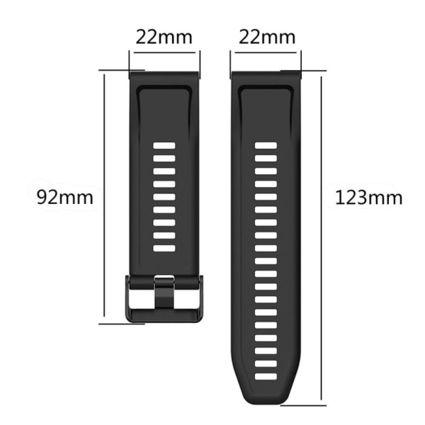 22mm Garmin Forerunner 945 / Fenix 6 / 5 silikonikellon hihna - Musta Black