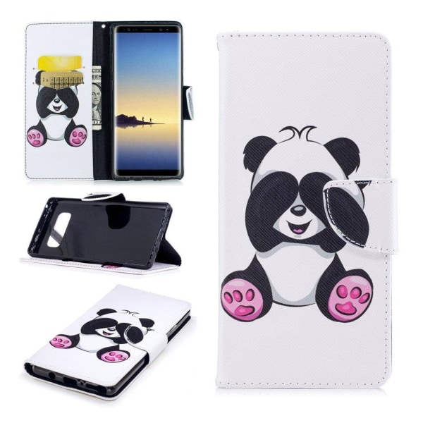 Samsung Galaxy Note 8 Etui med nydelig tryk - Panda leger Multicolor