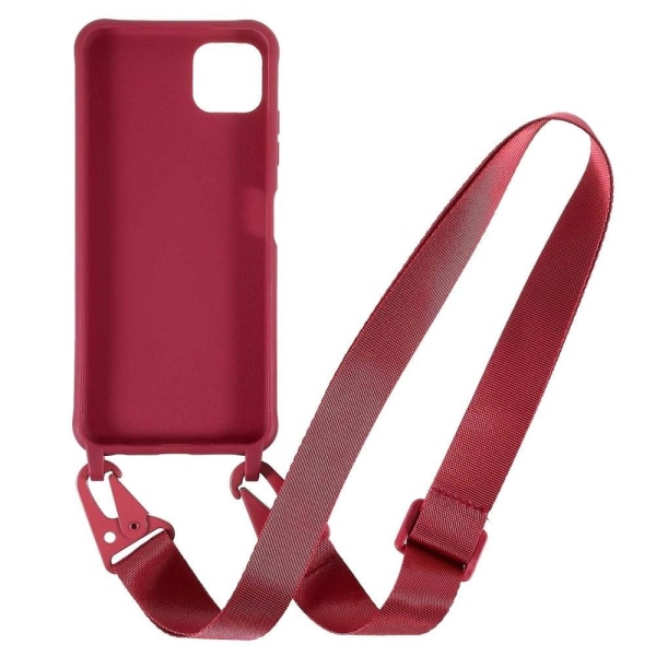 Tyndt TPU-etui med mat finish og justerbar strop til Samsung Galaxy A22 5G - Rød Red