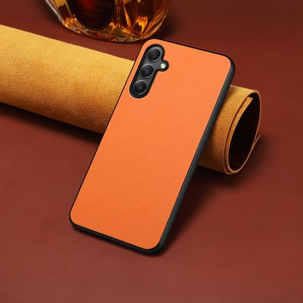 Matt og elegant Samsung Galaxy A34 5G-deksel med struktur - Oransje Orange