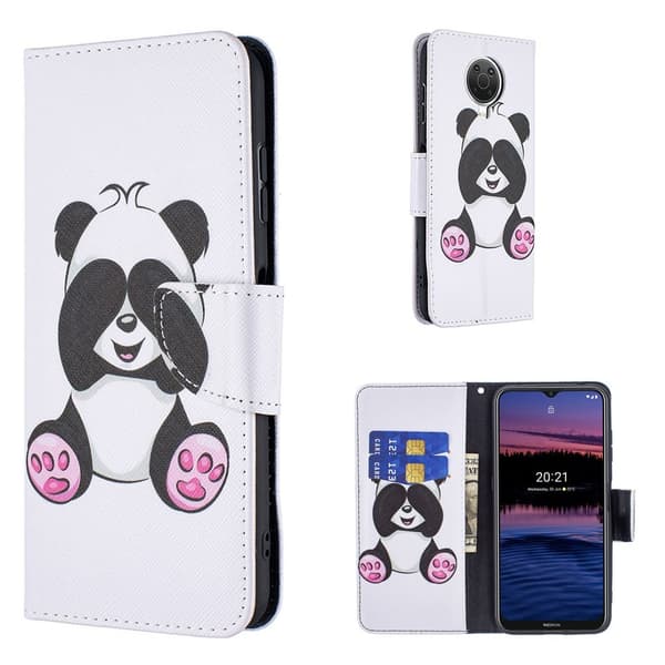 Wonderland Nokia G20 Flippetui - Søt Panda White