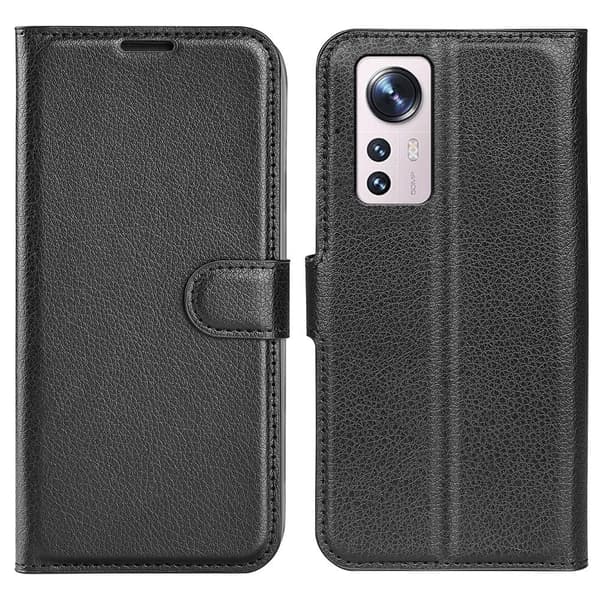 Classic Xiaomi 12 Lite flip kuoret - Musta Black