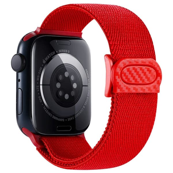 Apple Watch Series 41mm - 40mm - 38mm kellonauha Elastinen nailonhihna - Punainen Red