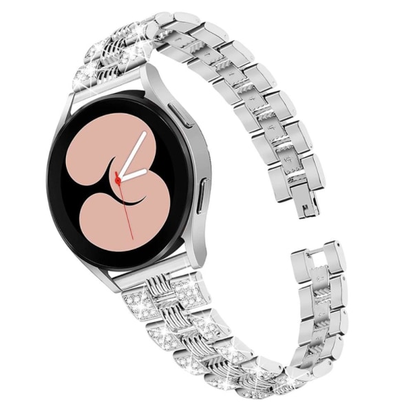 20mm rhinestone décor zinc alloy watch strap for Samsung watch - Silver grey