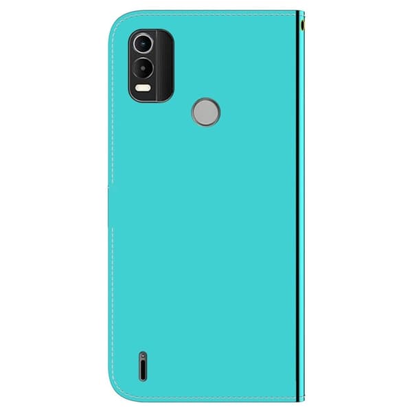 Mirror Nokia C21 Plus flip-etui - Cyan Green