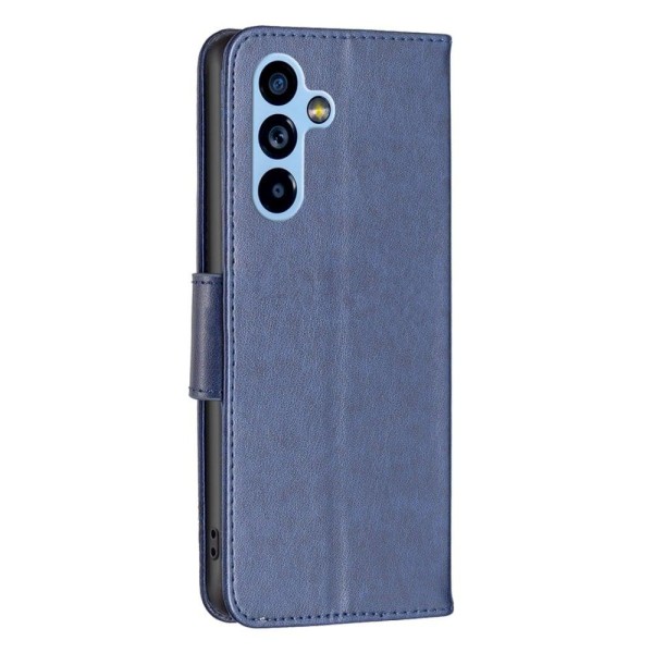 Butterfly läder Samsung Galaxy A54 fodral - Blå Blå