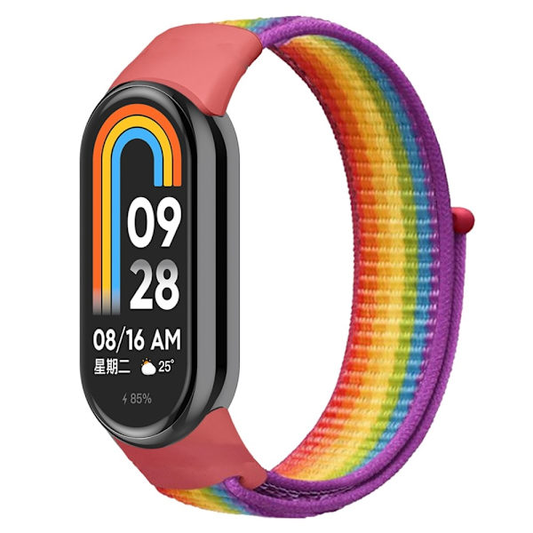 Xiaomi Smart Band 8 cool nylonrem - Regnbåge multifärg