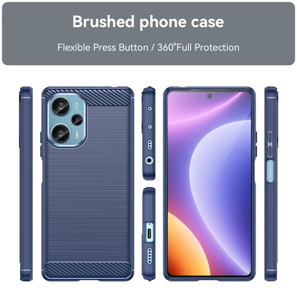 Carbon Flex Etui Xiaomi Poco F5 / Redmi Note 12 Turbo - Blå Blue