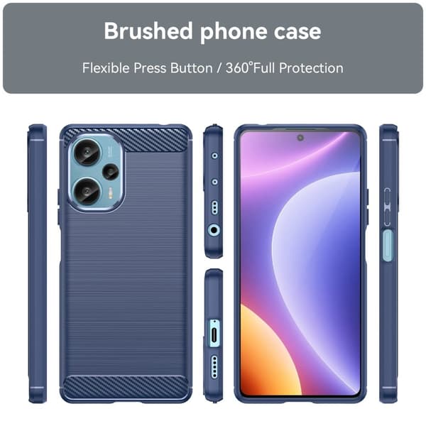 Carbon Flex Xiaomi Poco F5 Pro / Xiaomi Redmi Note 12 Turbo skal - Blå Blå